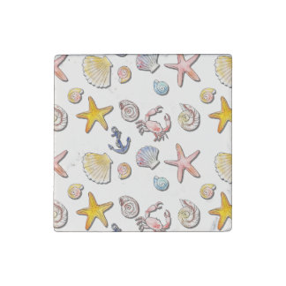 Simple Cute Beach Design  Stone Magnet