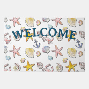 Simple Cute Beach Design Welcome Doormat