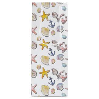 Simple Cute Beach Design  Wine Gift Bag