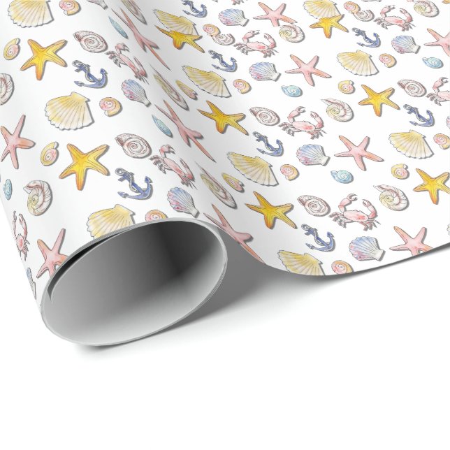 Simple Cute Beach Design  Wrapping Paper (Roll Corner)