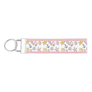 Simple Cute Beach Design Wrist Keychain