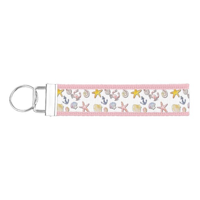 Simple Cute Beach Design  Wrist Keychain (Keys on Left)