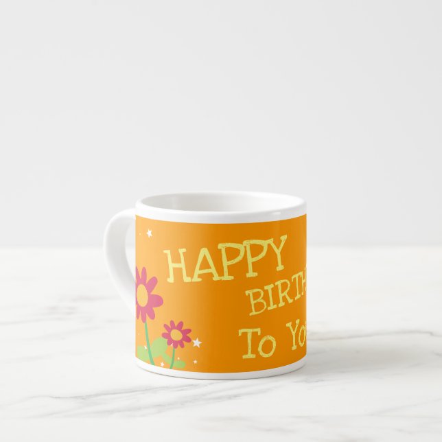 Simple Cute Birthday Gift Espresso Cup (Front Left)