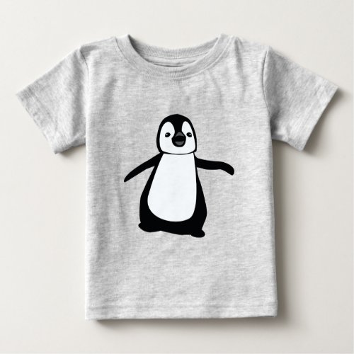Simple Cute black and white penguin illustration Baby T_Shirt
