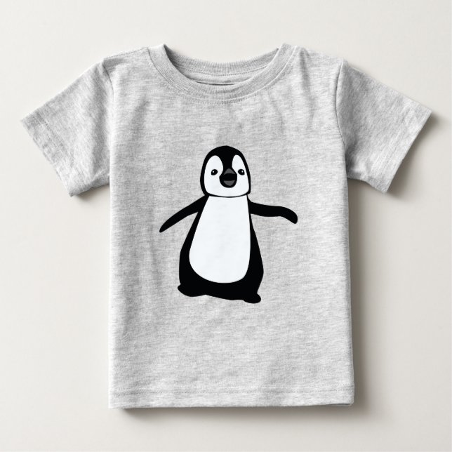 Simple Cute black and white penguin illustration Baby T-Shirt (Front)