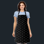 Simple Cute Black Polka Dot Pattern Baker Apron<br><div class="desc">Modern apron with a simple design featuring a cute polka dot pattern with white polka dots over a black background. This girly apron makes a great gift for a wife or mom who is a crafter, artist, baker, chef or likes to cook for her birthday or Mother's Day.</div>