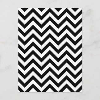 Simple Cute Black White Chevron Pattern Postcard