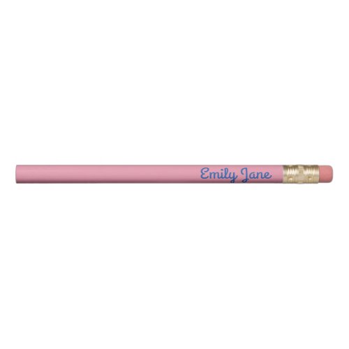 Simple Cute Blue and Pink Personalized Pencil