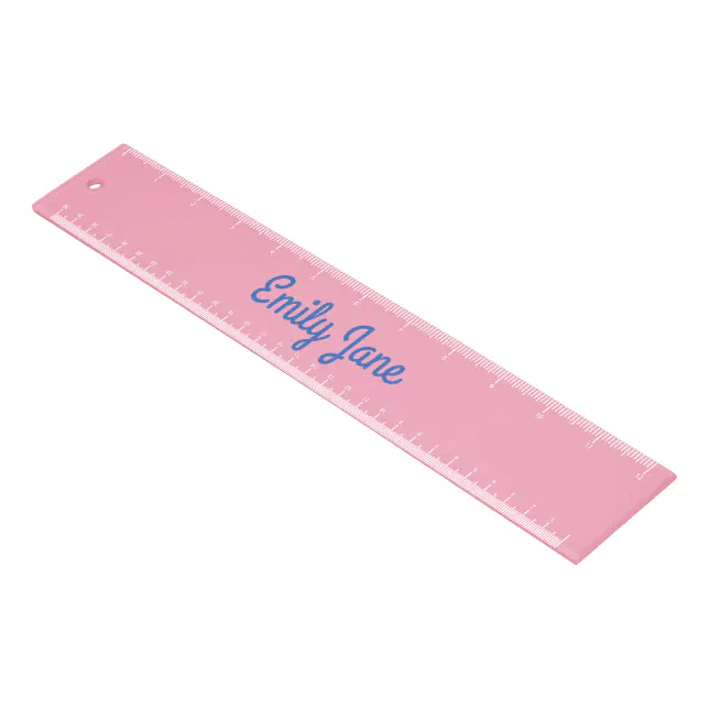 Simple Cute Blue and Pink Personalized Ruler | Zazzle