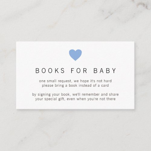 Simple Cute Blue Heart Boy Books for Baby Shower