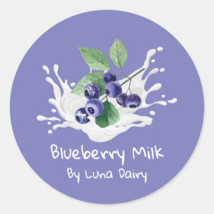 Simple Cute Blueberry Milk Label