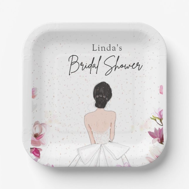 Simple cute bridal.shower paper plates (Front)