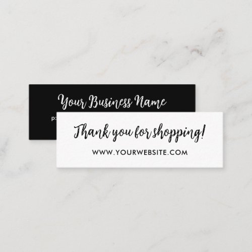 Simple Cute Brush Script Thank You Purchase Loyalty Card