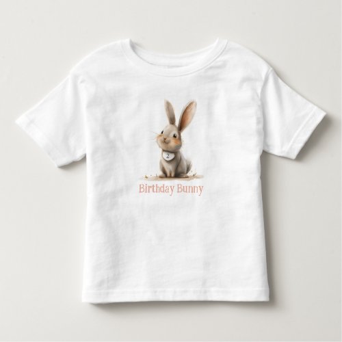 Simple Cute Bunny Birthday Kids Toddler T_shirt