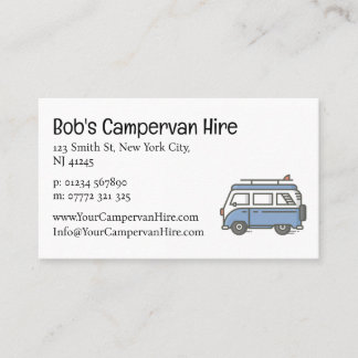 Simple Cute Campervan Hire Business Card