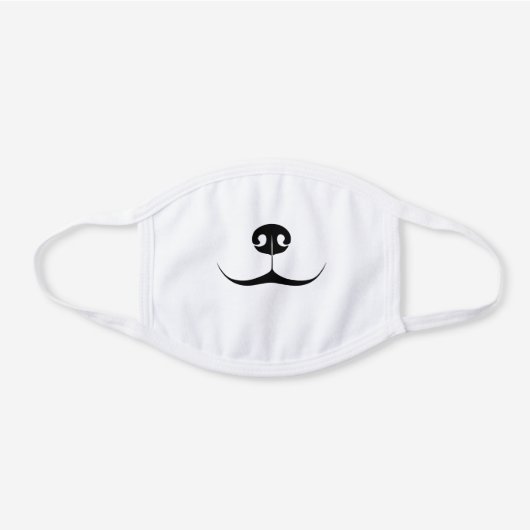 Simple Cute Cartoon Dog Mouth White Cotton Face Mask (Front)