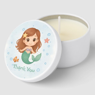 Simple cute cartoon mermaid mini candle favors