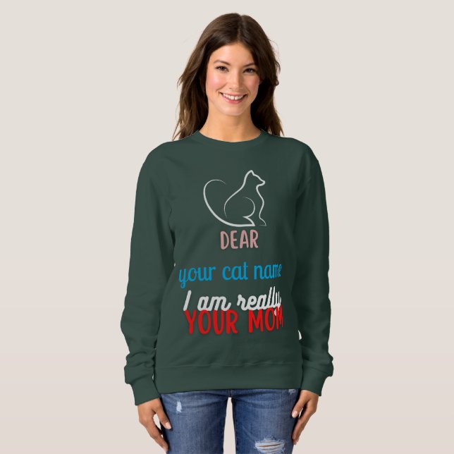 Simple Cute Cat Mom Mothers day gift Sweatshirt (Front Full)