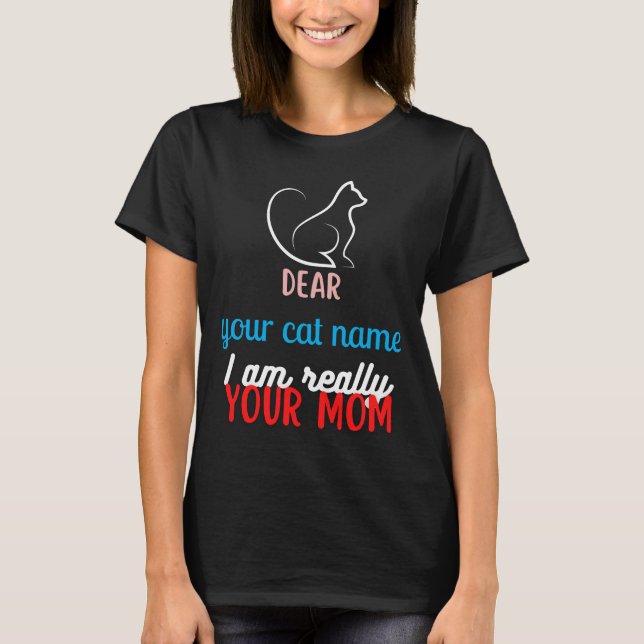 Simple Cute Cat Mom Mothers day gift T-Shirt (Front)
