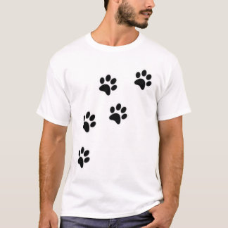 Simple Cute Cat Paw Print Minimalist Dog&Cat Lover T-Shirt