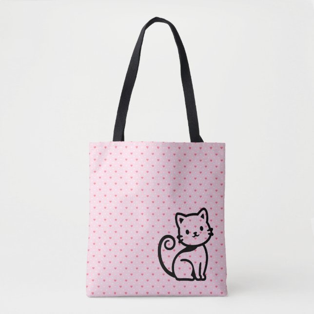 Simple Cute Cat Tote Bag (Front)