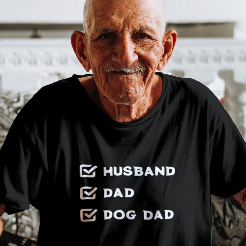 Simple Cute Checkbox Husband Dad Dog dad black  T_Shirt