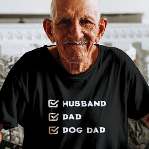 Simple Cute Checkbox Husband, Dad, Dog dad black  T-Shirt