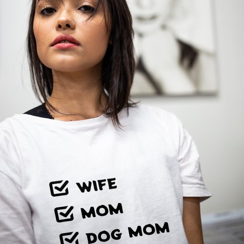 Simple Cute Checkbox Wife Mom Dog mom  T_Shirt