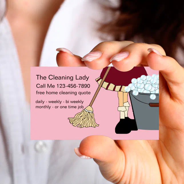 Simple Cute Cleaning Service Business Card Zazzle