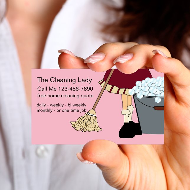 Simple Cute Cleaning Service Business Card (Creator Uploaded)