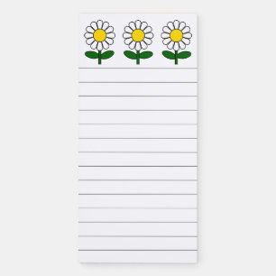 Simple Cute Daisy Flowers Yellow To Do List Lined  Magnetic Notepad