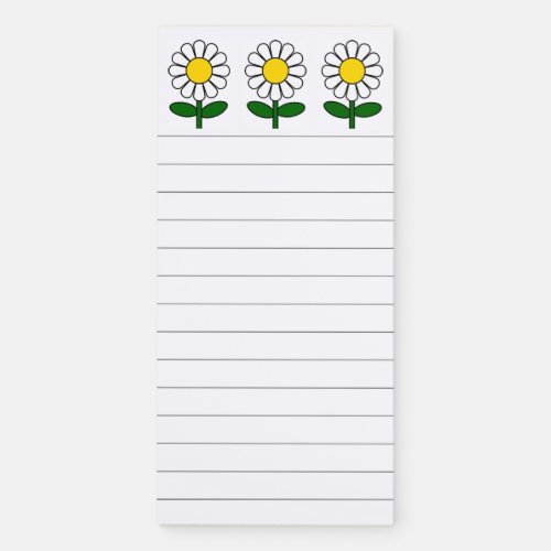 Simple Cute Daisy Flowers Yellow To Do List Lined  Magnetic Notepad