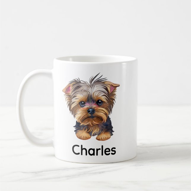 Simple Cute Dog Name Adorable Realistic  Coffee Mug (Left)