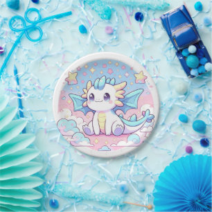 Simple Cute Dragon Baby Shower Paper Plates