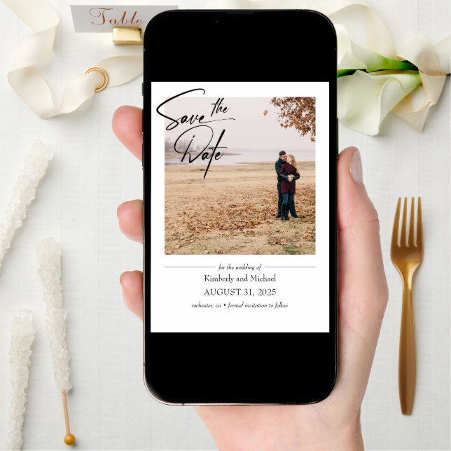 Simple Cute Elegant Save the Date Photo (Front Digital)