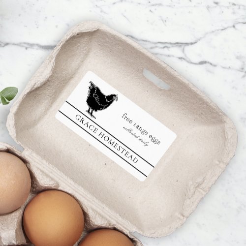 Simple Cute Farm Chicken Egg Carton Product Label