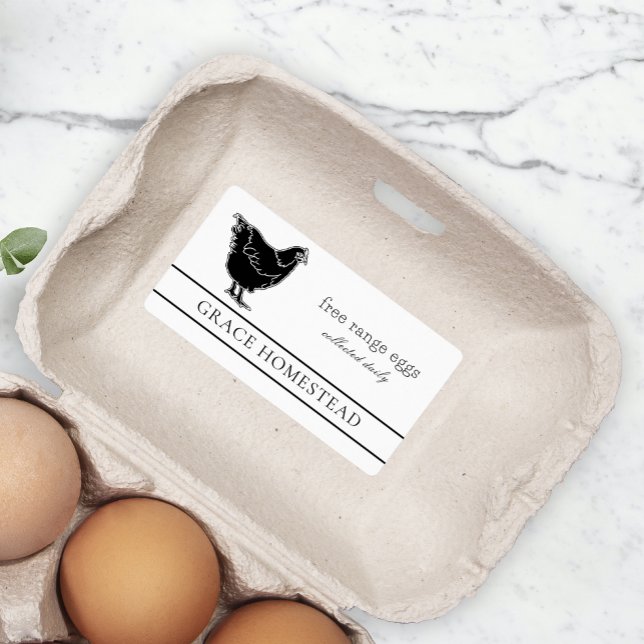 Simple Cute Farm Chicken Egg Carton Product Label (Creator Uploaded)