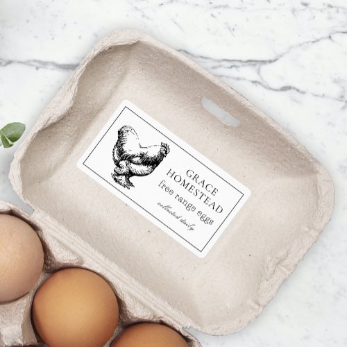 Simple Cute Farm Chicken Egg Carton Product Label