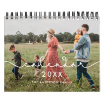 Simple cute font 2025 photo calendar