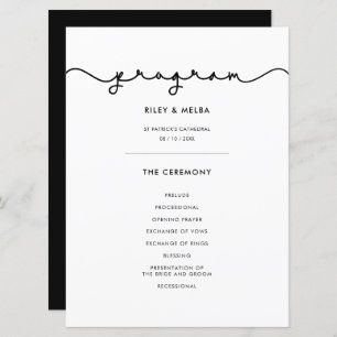 Simple cute font wedding program