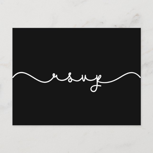 Simple cute font wedding RSVP Postcard (Front)