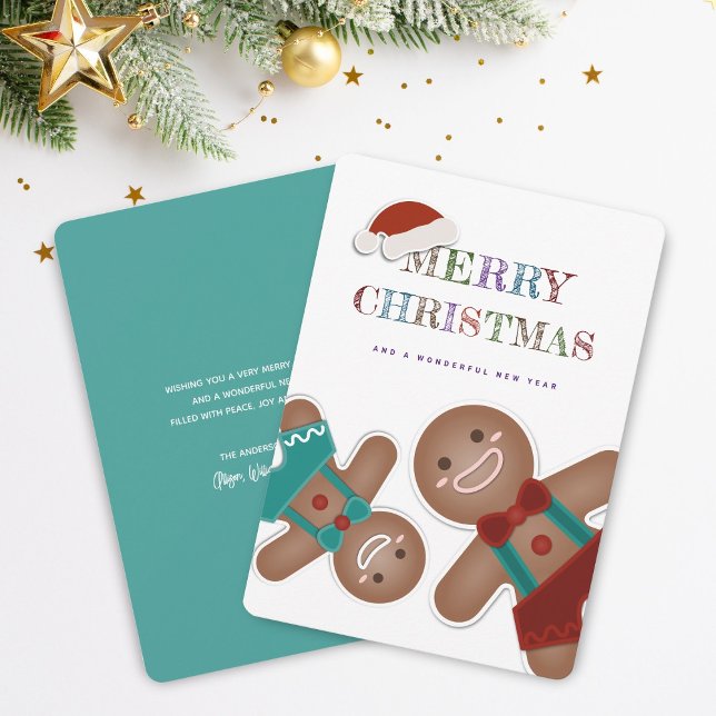 Simple Cute Gingerbread Cookies Merry Christmas Holiday Card (Creator Uploaded)