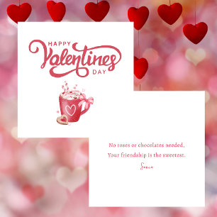 Simple Cute Girly Happy Valentine's Day Note Card
