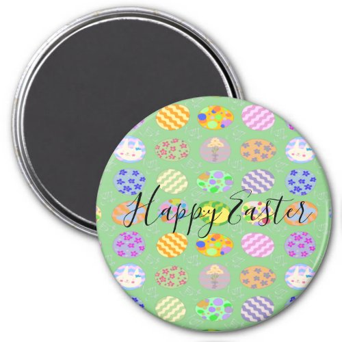 Simple cute  green Easter Classic Round   Magnet