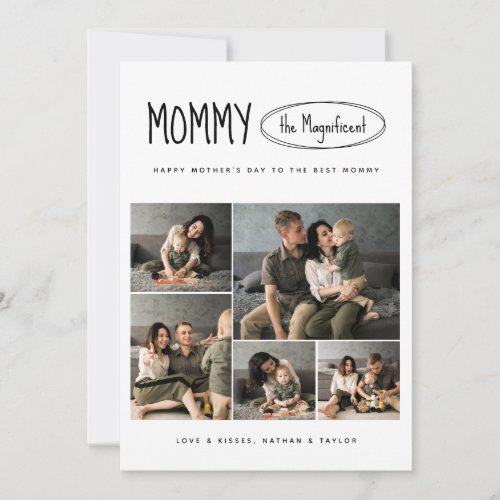 Simple Cute Happy Mothers Day Photo Collage Card