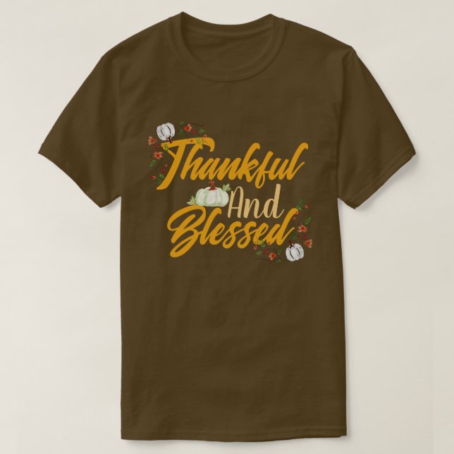  Simple Cute Happy Thanksgiving Pumpkin Fall T-Shirt (Design Front)