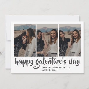 Simple Cute Heart Happy Galentines day bestie Holiday Card