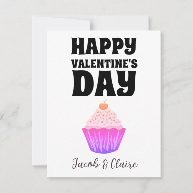 Simple Cute Heart Happy Valentines day Couple (Front)