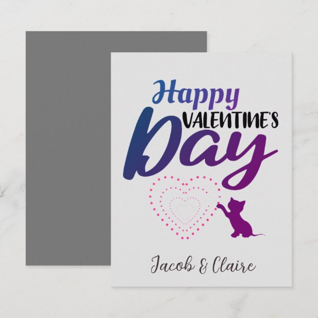 Simple Cute Heart Happy Valentines day Couple (Front/Back)