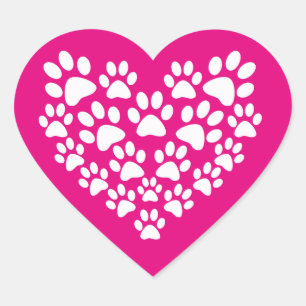 Simple Cute Heart Paw Print Sticker